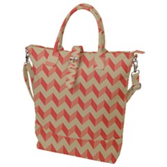 Modern Retro Chevron Patchwork Pattern Buckle Top Tote Bag by GardenOfOphir