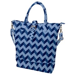 Modern Retro Chevron Patchwork Pattern Buckle Top Tote Bag by GardenOfOphir