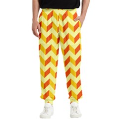 Modern Retro Chevron Patchwork Pattern Men s Elastic Waist Pants