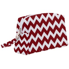 Red Chevron Pattern Gifts Wristlet Pouch Bag (large)