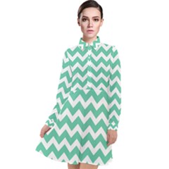 Chevron Pattern Giftt Long Sleeve Chiffon Shirt Dress