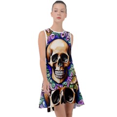 Gothic Skull Frill Swing Dress by GardenOfOphir