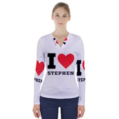 I Love Stephen V-neck Long Sleeve Top by ilovewhateva