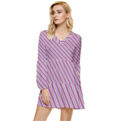 Background-102 Tiered Long Sleeve Mini Dress by nateshop