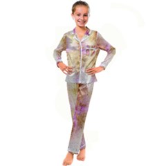 Background-104 Kid s Satin Long Sleeve Pajamas Set by nateshop