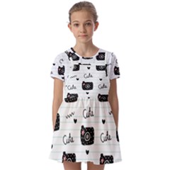 Cute-cutes Kids  Short Sleeve Pinafore Style Dress by nateshop