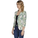 Flowers-108 Women s One-Button 3/4 Sleeve Short Jacket View2