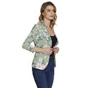 Flowers-108 Women s One-Button 3/4 Sleeve Short Jacket View3