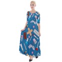 Medicine Pattern Half Sleeves Maxi Dress View1