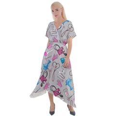 Medicine Cross Front Sharkbite Hem Maxi Dress by SychEva