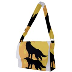 Wolf Wild Animal Night Moon Full Print Messenger Bag (l) by Semog4