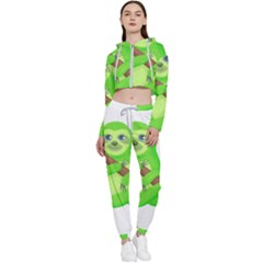 Sloth Branch Cartoon Fantasy Cropped Zip Up Lounge Set by Semog4