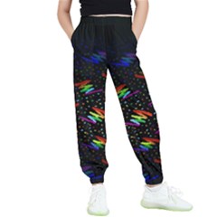 Rainbows Pixel Pattern Kids  Elastic Waist Pants by Semog4