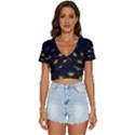 Rainbows Pixel Pattern V-Neck Crop Top View1