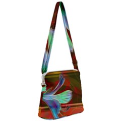 Abstract Fractal Design Digital Wallpaper Graphic Backdrop Zipper Messenger Bag by Semog4