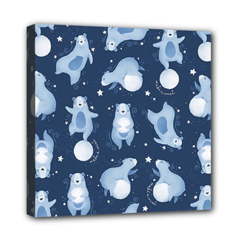 Bear Pattern Patterns Planet Animals Mini Canvas 8  X 8  (stretched)