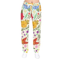 Colorful Flowers Pattern Abstract Patterns Floral Patterns Women Velvet Drawstring Pants by Semog4