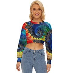 Colorful Digital Art Fractal Design Lightweight Long Sleeve Sweatshirt by Semog4