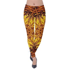 Abstract Gold Mandala Yellow Velvet Leggings by Semog4