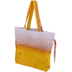 Beer Texture Liquid Bubbles Drawstring Tote Bag by Semog4