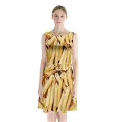 Pasta-79 Sleeveless Waist Tie Chiffon Dress by nateshop