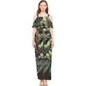 Tropical Leaf Leaves Foliage Monstera Nature Draped Sleeveless Chiffon Jumpsuit View1