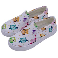 Owl Bird Kids  Canvas Slip Ons by Semog4