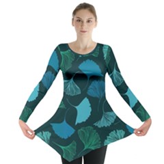 Pattern Plant Abstract Long Sleeve Tunic 