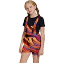 Abstract Colorful Background Wavy Kids  Short Overalls View2