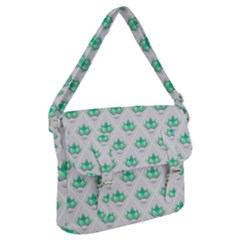 Plant Pattern Green Leaf Flora Buckle Messenger Bag by Semog4