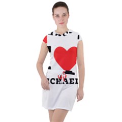 I Love Michael Drawstring Hooded Dress by ilovewhateva