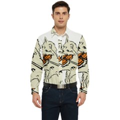 Cat Playing The Violin Art Men s Long Sleeve  Shirt by oldshool