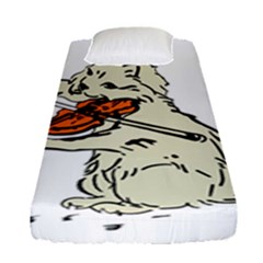 Cat Playing The Violin Art Fitted Sheet (single Size) by oldshool