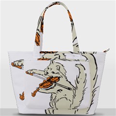 Cat Playing The Violin Art Back Pocket Shoulder Bag  by oldshool