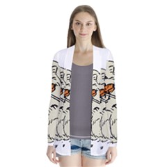 Cat Playing The Violin Art Drape Collar Cardigan by oldshool