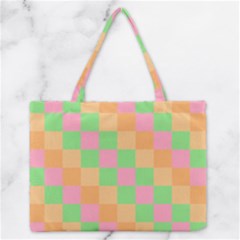 Checkerboard-pastel-squares Zipper Medium Tote Bag by Semog4