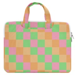 Checkerboard-pastel-squares Macbook Pro 16  Double Pocket Laptop Bag  by Semog4