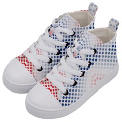 Dots-pointillism-abstract-chevron Kids  Mid-top Canvas Sneakers by Semog4