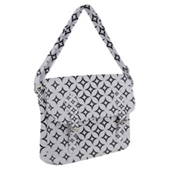 Star-curved-pattern-monochrome Buckle Messenger Bag by Semog4