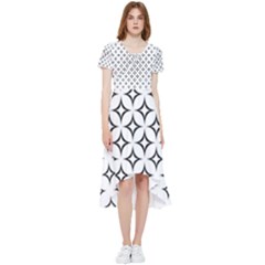 Star-curved-pattern-monochrome High Low Boho Dress