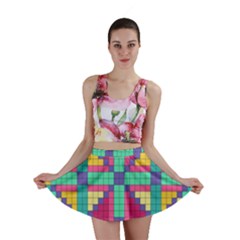 Checkerboard-squares-abstract--- Mini Skirt by Semog4