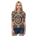 Seamless Pattern Floral Flower Quarter Sleeve Raglan Tee View1