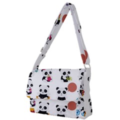 Playing Pandas Cartoons Full Print Messenger Bag (l) by Semog4