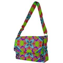 Farbenpracht Kaleidoscope Pattern Full Print Messenger Bag (l) by Semog4