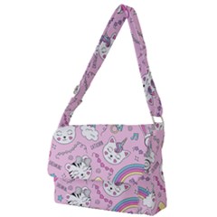 Beautiful Cute Animals Pattern Pink Full Print Messenger Bag (l) by Semog4