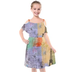 Scrapbook Paris Vintage France Kids  Cut Out Shoulders Chiffon Dress by Salman4z