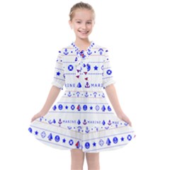 Marine Nautical Clip Art Kids  All Frills Chiffon Dress by Salman4z