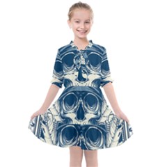 Skull Drawing Kids  All Frills Chiffon Dress by Salman4z