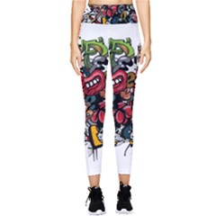 Mural Graffiti Paint Pocket Leggings  by Salman4z