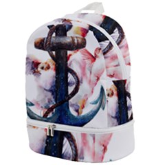 Anchor Watercolor Painting Tattoo Art Anchors And Birds Zip Bottom Backpack by Salman4z